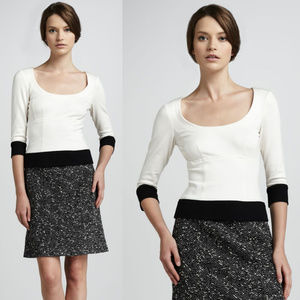 Nanette Lepore Top Stretch Ponte Colorblock Sz 10